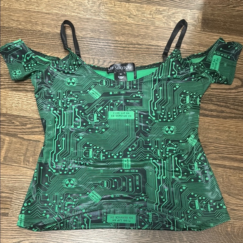 Lip Service “Circuitry” Off-Shoulder Top